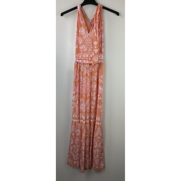 Lilly Pulitzer Montecito Mixed Print Cross Neck Maxi Halter Dress EUC Size XS - Picture 8 of 16